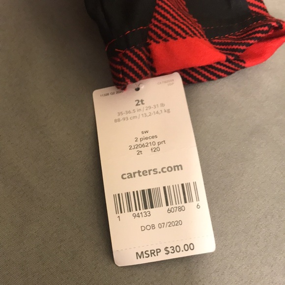 Carter's Toddler 2Pc Check Fleece PJs, 2T, NEW! - Picture 14 of 16